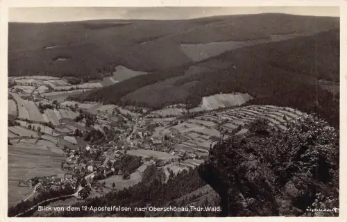 L172 Deutschland Ansicht von 12 Apostolfelsen Oberschönau Thür Wald RPPC Postkarte