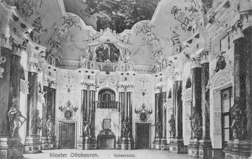 L172 Deutschland Kloster Ottobeuren Kaisersaal Interieur Vintage Postkarte