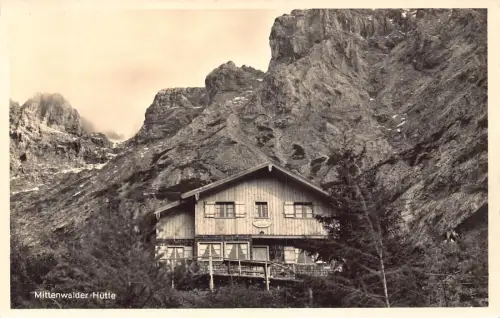 L170 Deutschland Mittenwalder Hütte Berg RPPC Vintage Postkarte