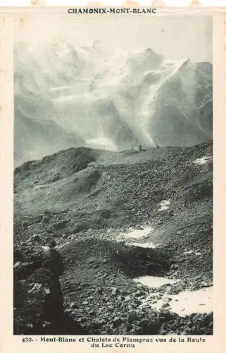 Frankreich Mont Blanc et Chalets de Plampraz vus Route du Lac Cornu Vintage Postkarte