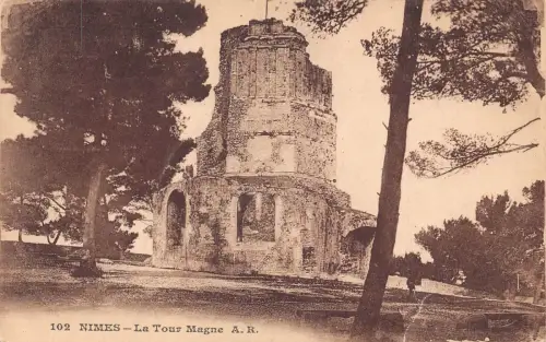 Frankreich Nîmes La Tour Magne Turm Vintage Postkarte