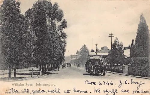 Südafrika 1904 Johannesburg Wilhelm Street Carriage Hospital Vintage Postkarte