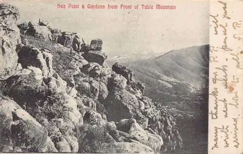 Südafrika 1906 Sea Point & Gardens von der Vorderseite des Tafelbergs Postkarte