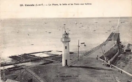Frankreich 1931 Cancale Phare letee et Parcs aux Hultres Leuchtturm alte Postkarte