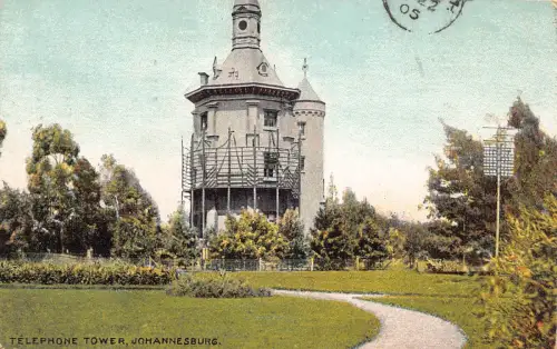 Südafrika 1905 Telefonturm Johannesburg Vintage Postkarte