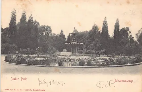 Südafrika 1907 Joubert Park Johannesburg Fountain Vintage Postkarte
