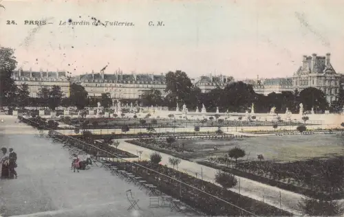 Frankreich Paris 1904 Jardin des Tuileries Garten Vintage Postkarte