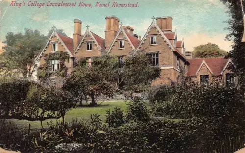 England 1909 King's College Rekonvaleszenzheim Hemel Hempstead Vintage Postkarte