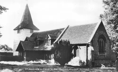 England St Andrew's Church Greensted Ongar Essex RPPC Vintage Postkarte