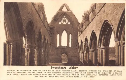 Schottland 1938 Sweetheart Abbey Vintage Postkarte