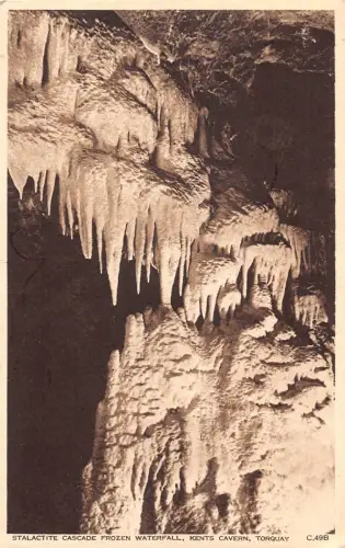 England Torquay Kents Höhle Tropfstein Kaskade gefrorener Wasserfall Postkarte