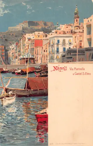 Italien Napoli Neapel Via Marinella Castel S Elmo Kunst von M Wielandt Postkarte