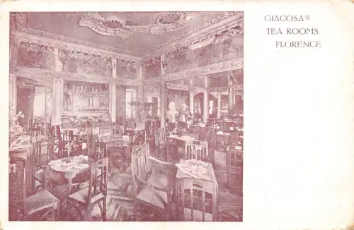 Italien Giacosas Teestuben Florenz Firenze Vintage Postkarte