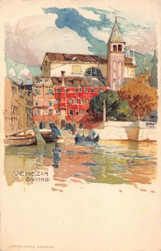 Italien Venezia Venedig S Vitale 1912 Kunst von Manuel Wielandt Postkarte