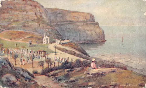 Wales 1908 Llandudno Happy Valley Kunst Vintage Postkarte