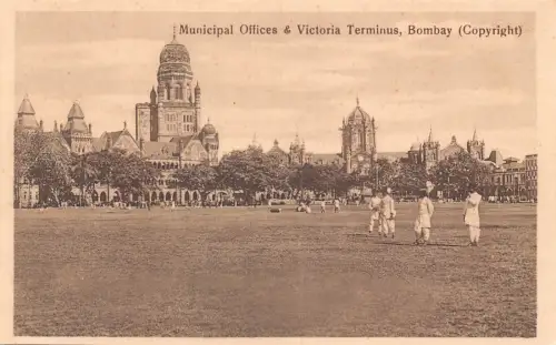 Indien Stadtamt und Victoria Terminus Bombay Mumbai Vintage Postkarte