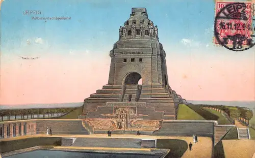 A086 Deutschland 1912 Völkerschlachtdenkmal Leipzig Vintage Postkarte