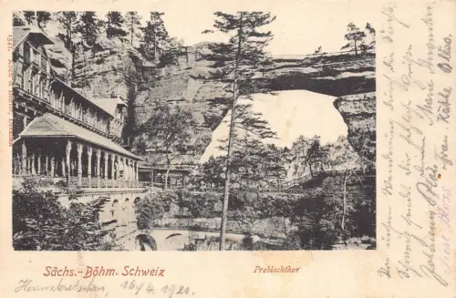 A087 Tschechien 1901 Saechs Boehm Schweiz Prebischthor Klippentor Postkarte