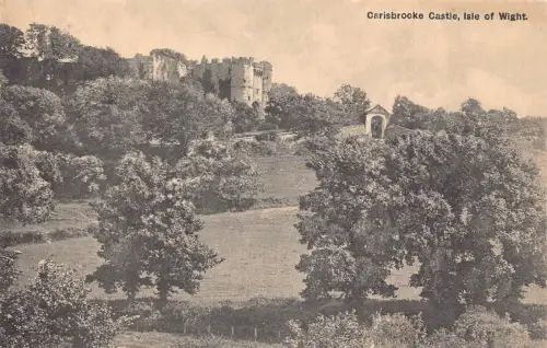 A086 England Carisbrooke Castle Isle of Wight Bäume Vintage Postkarte