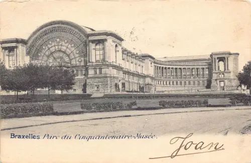 A086 Belgien 1902 Brüsseler Park Cinquantenaire Musee Museum Vintage Postkarte