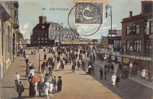 A088 Niederlande Scheveningen Spendo Zigaretten Telegraph Radfahrer Postkarte