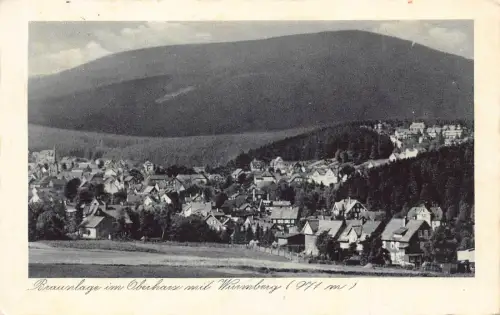 L263 Deutschland 1937 Braunlange im Oberharz mit Wurmberg Gesamtansicht Postkarte
