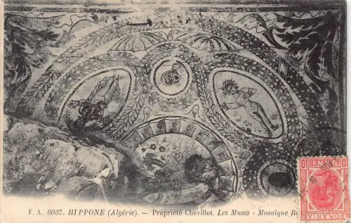 A088 Algerien 1908 Hippone Propriete Chevillot römische Mosaikmusen Postkarte