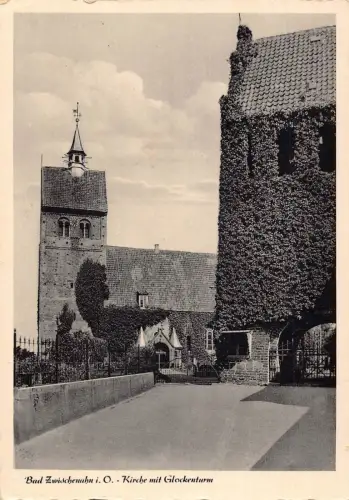 A083 Deutschland Bad Zwischenahn i O Kirche und Glockenturm Vintage Postkarte