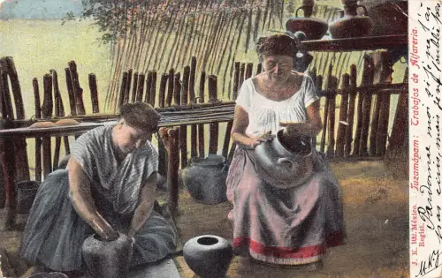 L335 Mexiko 1910 Tuzamapan Trabajos de Alfareria Keramikherstellung Frauen Postkarte