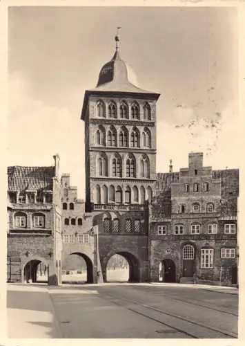 A082 Deutschland 1947 Lübecker Burgtor Zitadellentor Vintage Postkarte