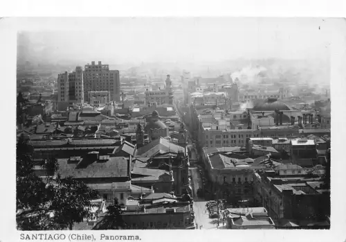 L335 Chile Santiago Panoramablick Vintage Postkarte