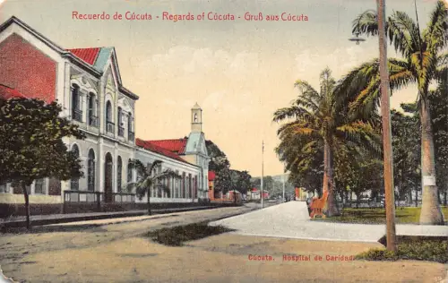 L334 Kolumbien Recuerdo de Cucuta Grüße Bäume Gebäude Vintage Postkarte