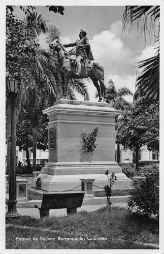 L334 Kolumbien Barranquilla Statue von Bolivar Postkarte