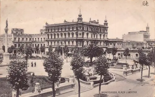L332 Uruguay 1909 Montevideo Plaza Libertad Vintage Postkarte
