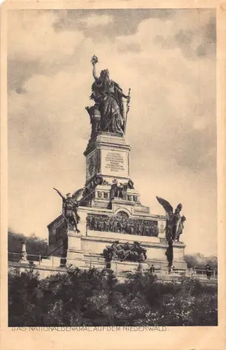 L151 Germany DAS NATIONALDENKMAL AUF DEM NIEDERWALD. statue vintage postkarte