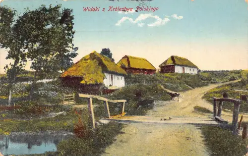 L075 Polen 1915 1. Weltkrieg Landleben Feld Postkarte