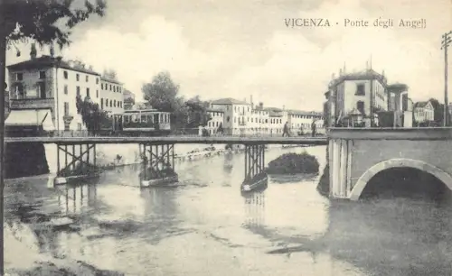Italien Vicenza Ponte degli Angeli Brücke Vintage Postkarte