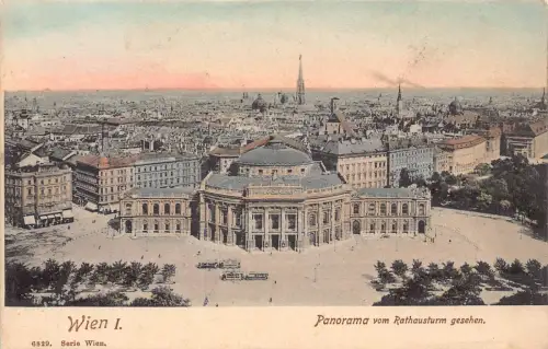 Austria Wien Wien Panorama vom Rathausturm gesehen Vintage Postkarte