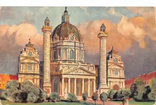 Österreich Wien Wien 1911 Karlskirche Kirche Vintage Postkarte
