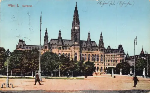 Österreich Wien Wien 1913 Rathaus Rathaus Vintage Postkarte