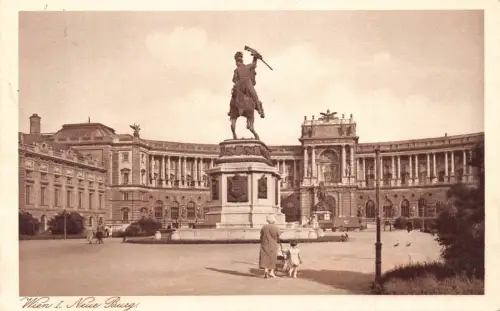 Austria Wien Wien 1927 Neue Burg Schloss Statue Vinatge Postkarte