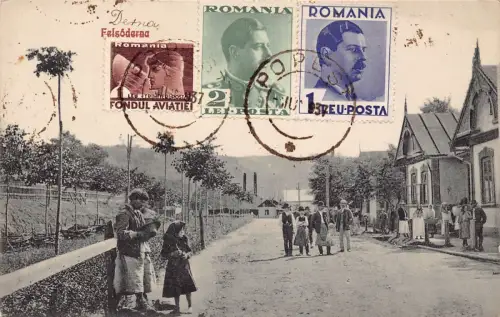 L515 Rumänien Bihor Felsoderna Derna 1937 Vintage Postkarte