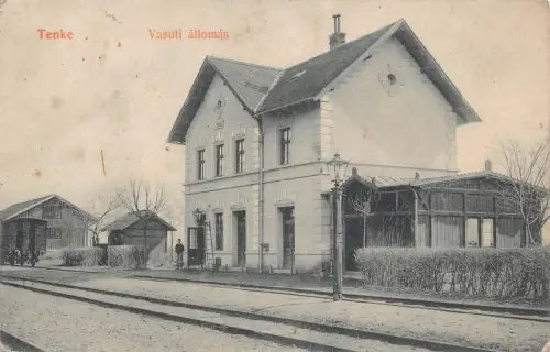 L516 Rumänien Bihor Tenke Tinca Bahnhof Vintage Postkarte