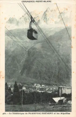 Frankreich Teleferique de Plampraz Brevent et Aiguilles Seilbahn Postkarte
