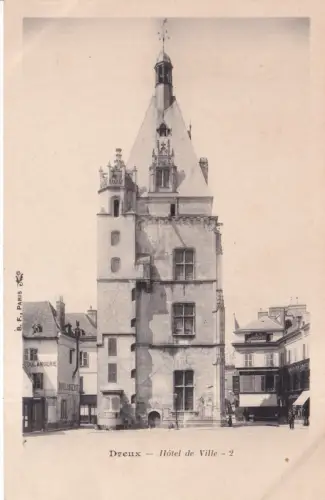 Frankreich Dreux Hotel de Ville Rathaus Boulangerie Vintage Postkarte