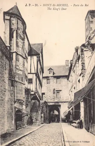 Frankreich Mont Saint Michel Porte du Roi Königstür Vintage Postkarte