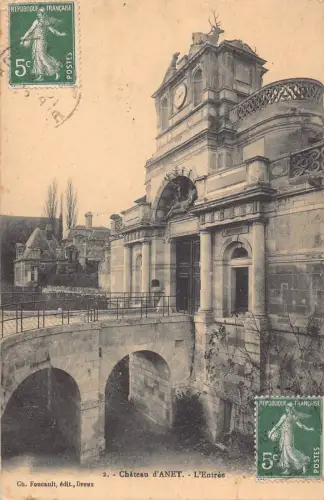 Frankreich 1912 Chateau d'Anet Schloss L'Entree Vintage Postkarte