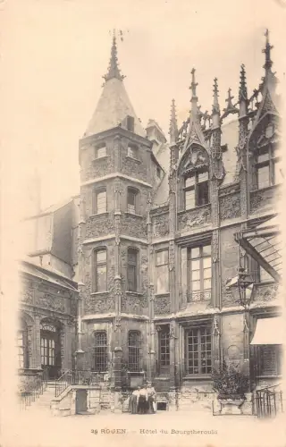 Frankreich Rouen Hotel du Bourgtherould Vintage Postkarte