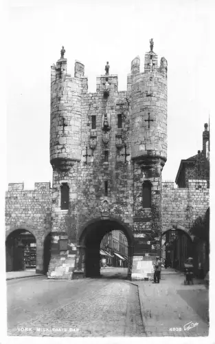 England York Micklegate Bar RPPC Vintage Postkarte
