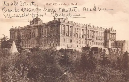 Spanien 1929 Madrid Palacio Real Palace Vintage Postkarte